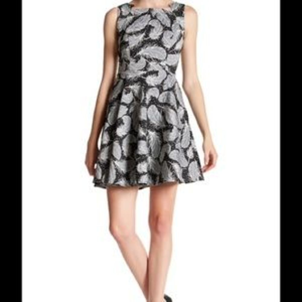 Eva Franco Fit and Flare Square Neck Dress